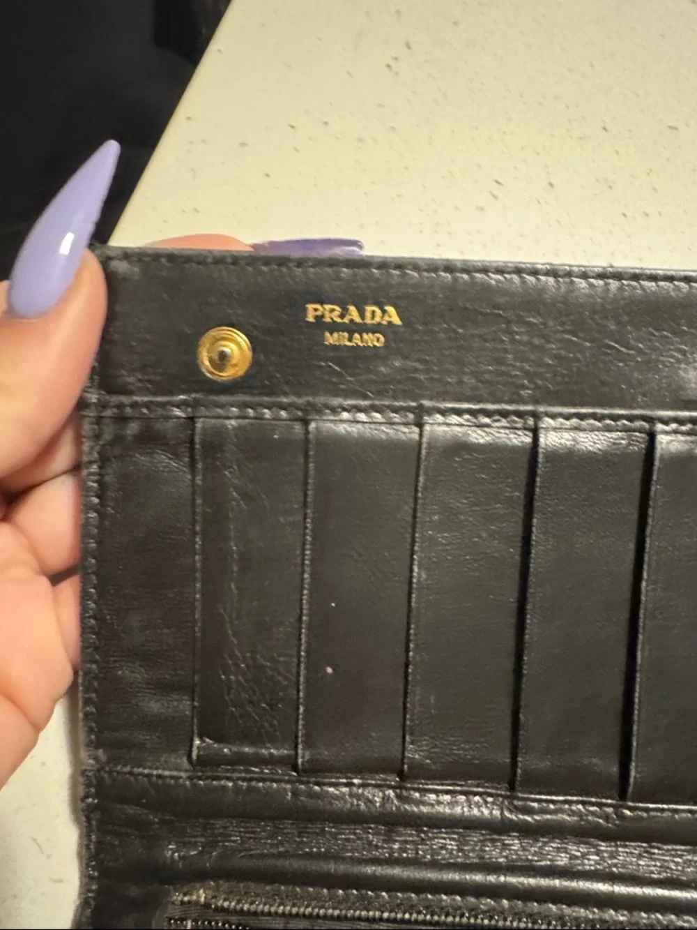 Prada Black Quilted Fold-Over Wallet - Picture 3 of 11
